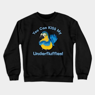 Blue Gold Macaw Parrot Kiss Underfluffies Crewneck Sweatshirt